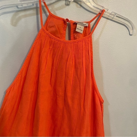 Lucky Brand boho embroidered halter orange dress size small - Picture 5 of 6